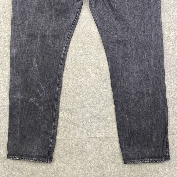 Levis 501 Jeans Mens 38x34 (34x32 Black Button Fly Denim Straight Leg Faded Work - Picture 12 of 13